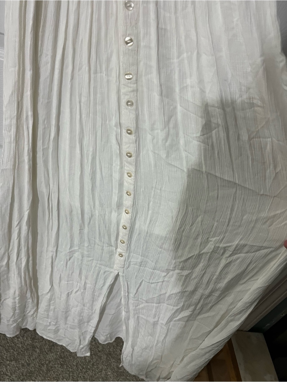 VENUS White Button-Front Ruffle-Strap Maxi Dress - Picture 5 of 7
